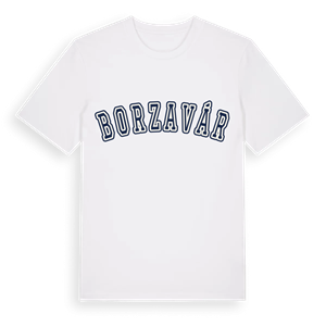 Borzavár college t-shirt – ekologisk bomull t-shirt från Pinshirt