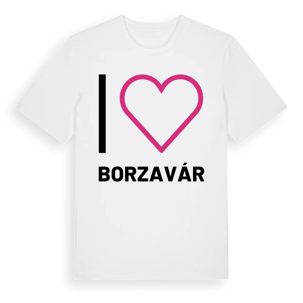Jag älskar Borzavár t-shirt stort tryck – White, i miljö