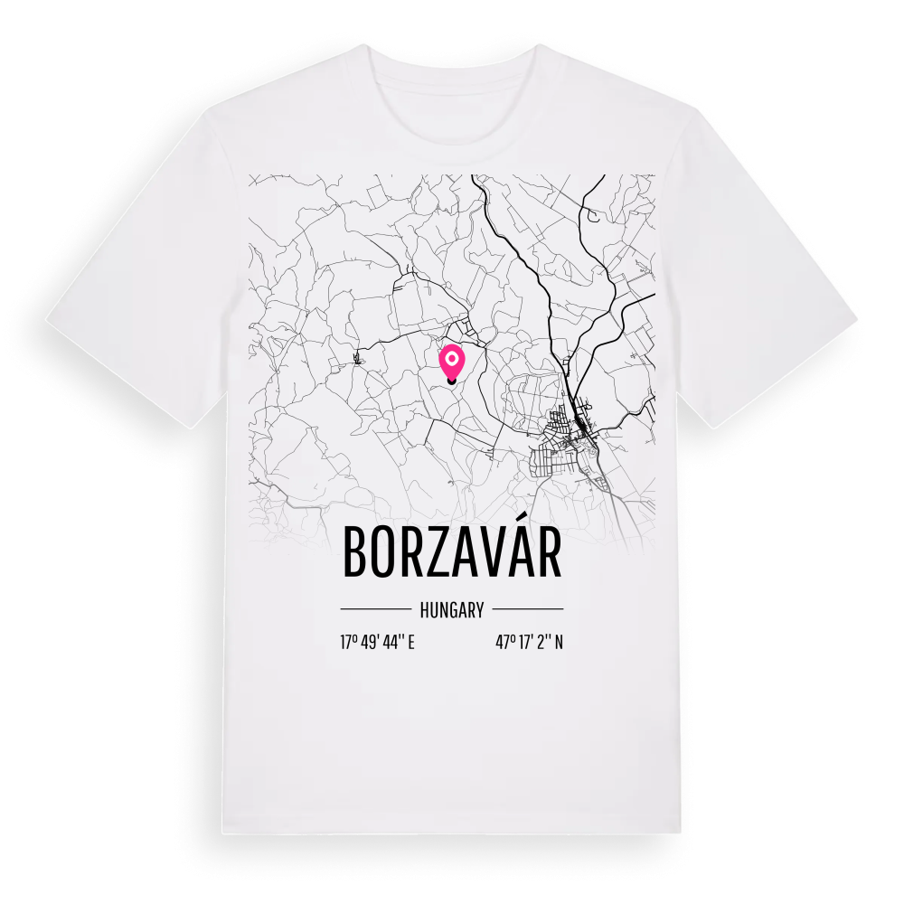 Borzavár karta t-shirt – White, i miljö