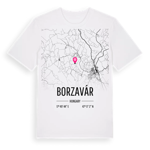 Borzavár karta t-shirt – ekologisk bomull t-shirt från Pinshirt