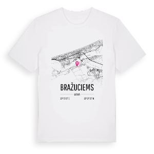 Bražuciems karta t-shirt – ekologisk bomull t-shirt från Pinshirt