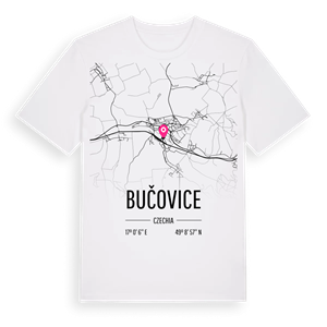 Bučovice karta t-shirt – ekologisk bomull t-shirt från Pinshirt