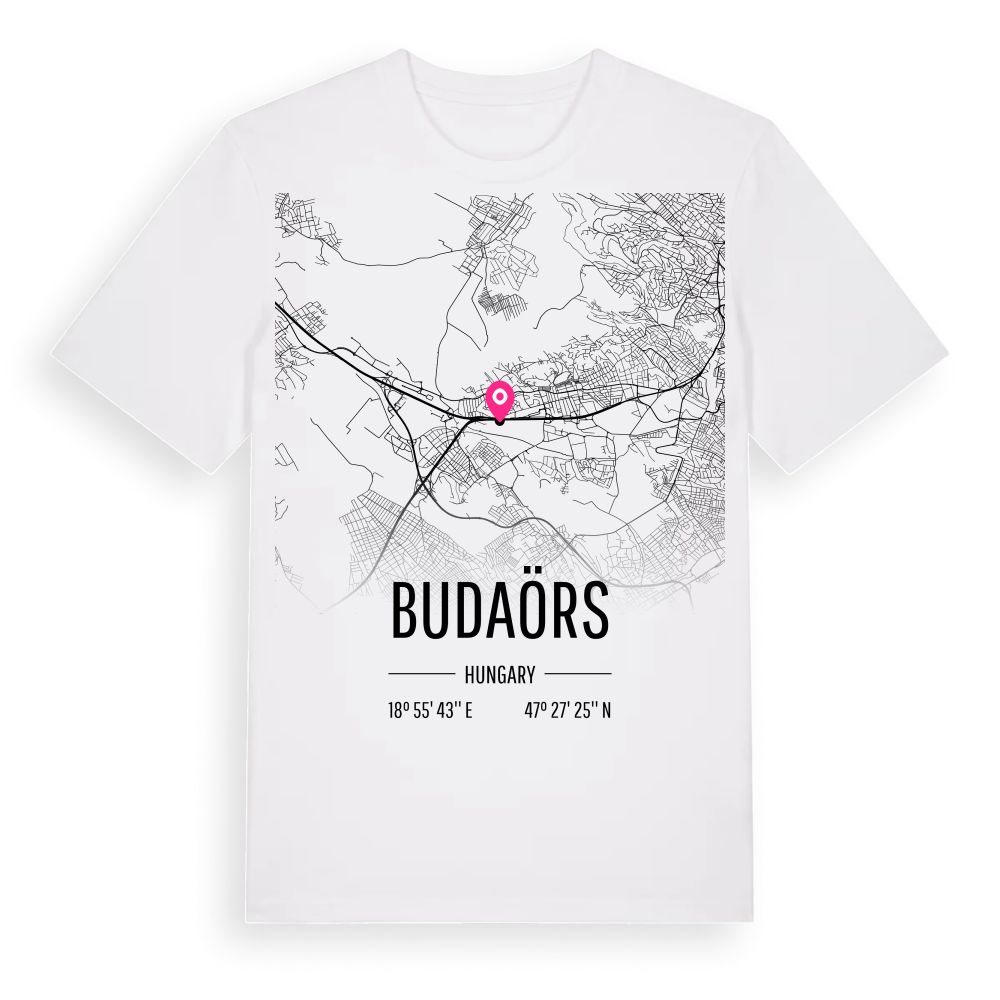 Budaörs karta t-shirt – White, i miljö