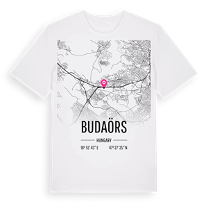 Budaörs karta t-shirt – ekologisk bomull t-shirt från Pinshirt