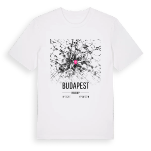 Budapest karta t-shirt – ekologisk bomull t-shirt från Pinshirt