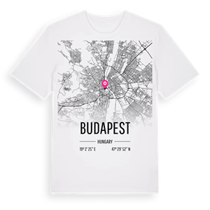 Budapest karta t-shirt – ekologisk bomull t-shirt från Pinshirt
