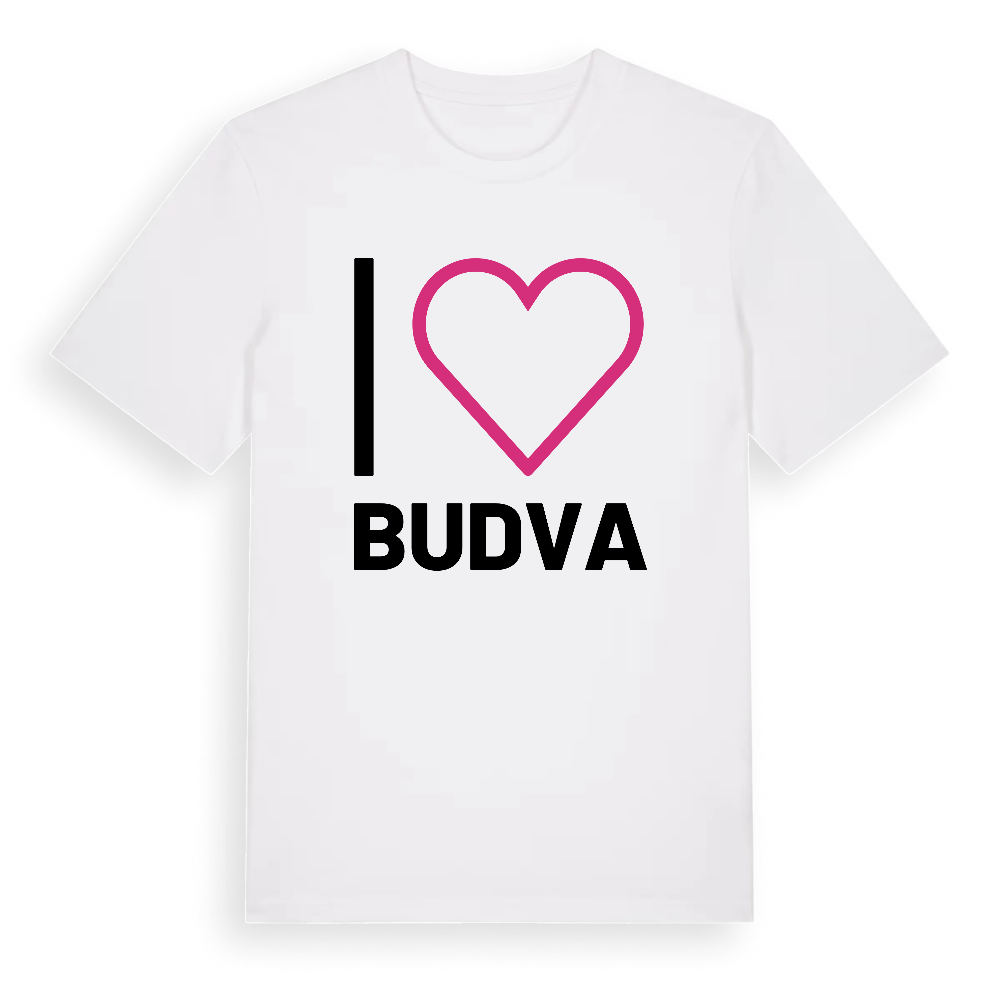 Jag älskar Budva t-shirt stort tryck – White, i miljö