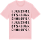 Pink Cotton t-shirt med Bukkeholøfsa ordlek t-shirt