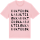 Pink Cotton t-shirt med Bukteløkka ordlek t-shirt