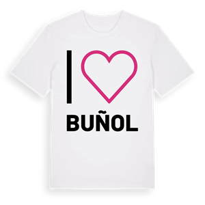 Jag älskar Buñol t-shirt stort tryck – ekologisk bomull t-shirt från Pinshirt