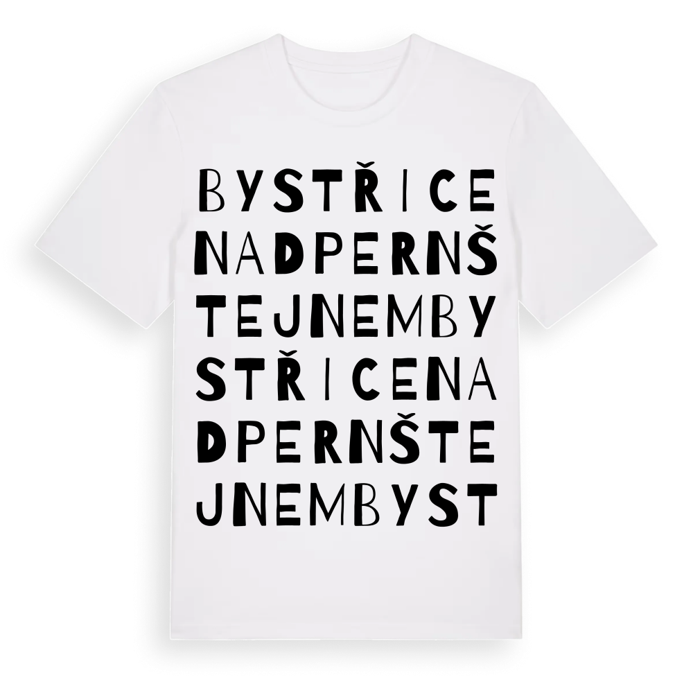 Bystřice nad Pernštejnem ordlek t-shirt – White, i miljö