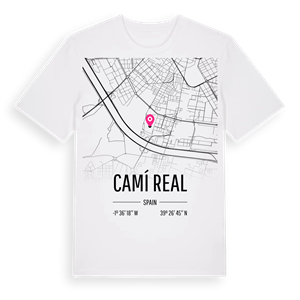 Camí Real karta t-shirt – ekologisk bomull t-shirt från Pinshirt
