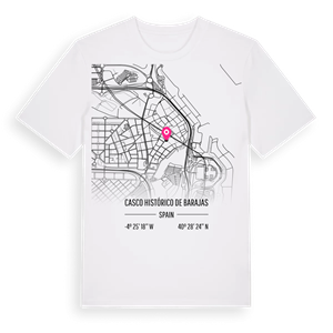 Casco Histórico de Barajas karta t-shirt – ekologisk bomull t-shirt från Pinshirt