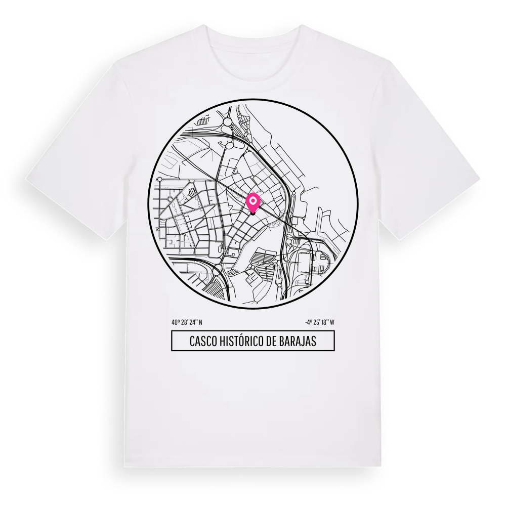 Casco Histórico de Barajas t-shirt – White, i miljö