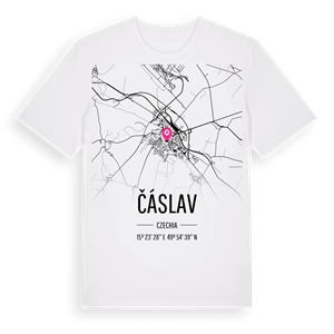 Čáslav karta t-shirt – ekologisk bomull t-shirt från Pinshirt