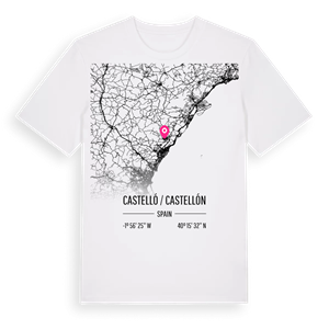 Castelló / Castellón karta t-shirt – ekologisk bomull t-shirt från Pinshirt