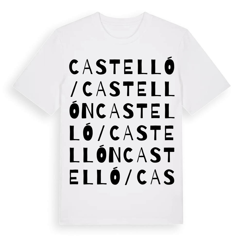 Castelló / Castellón ordlek t-shirt – White, i miljö