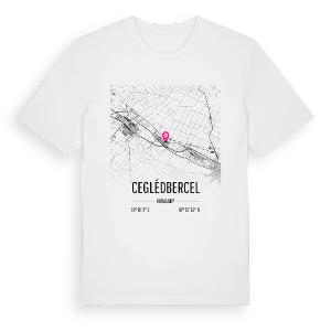 Ceglédbercel karta t-shirt – ekologisk bomull t-shirt från Pinshirt