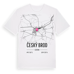Český Brod karta t-shirt – ekologisk bomull t-shirt från Pinshirt