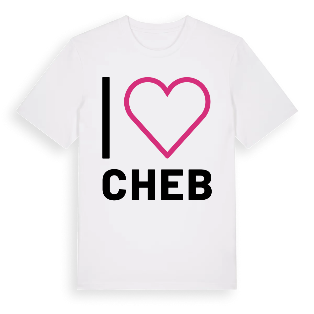 Jag älskar Cheb t-shirt stort tryck – White, i miljö