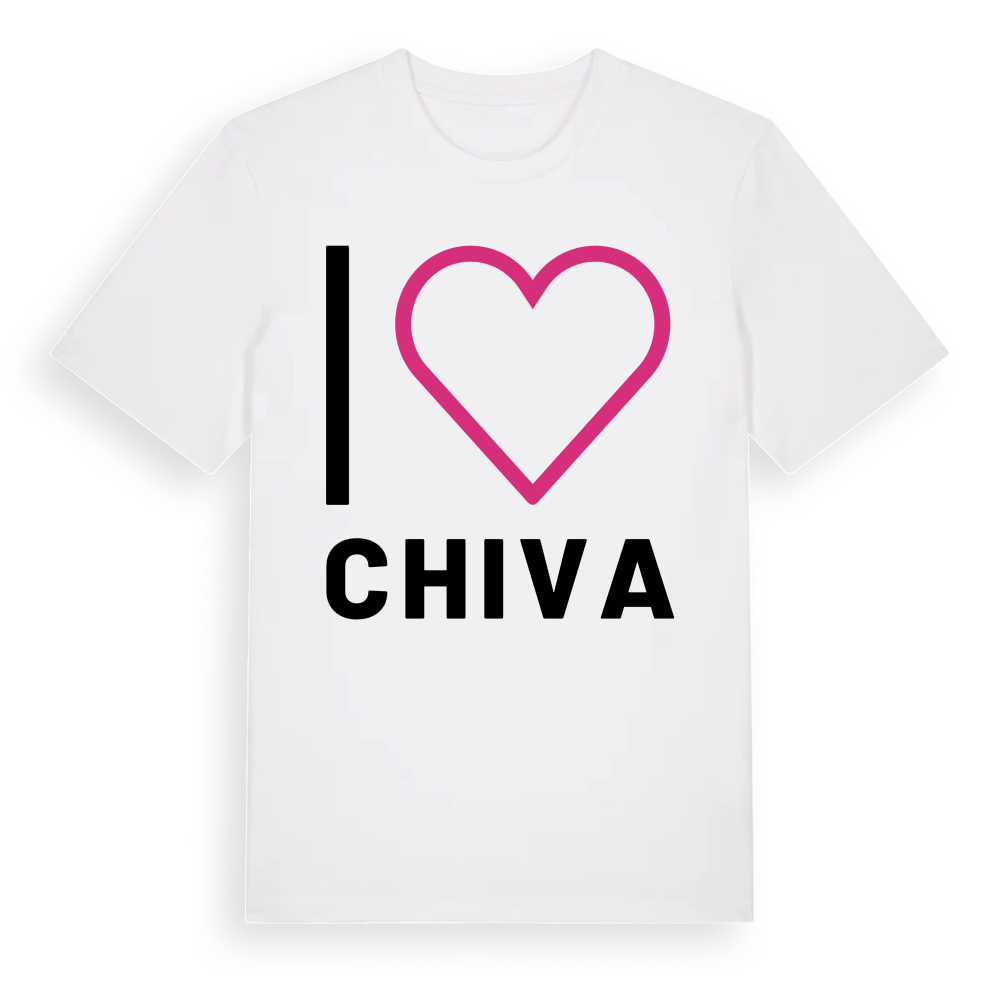 Jag älskar Chiva t-shirt stort tryck – White, i miljö