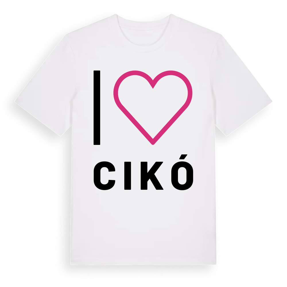 Jag älskar Cikó t-shirt stort tryck – White, i miljö