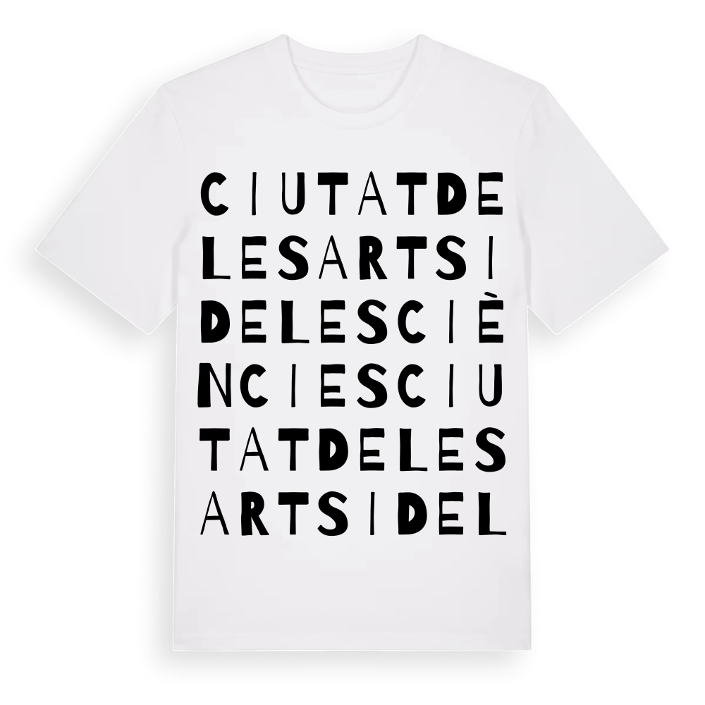 Ciutat de les Arts i de les Ciències ordlek t-shirt – White, i miljö