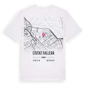 Ciutat Fallera karta t-shirt – ekologisk bomull t-shirt från Pinshirt