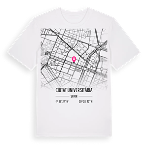 Ciutat Universitària karta t-shirt – ekologisk bomull t-shirt från Pinshirt