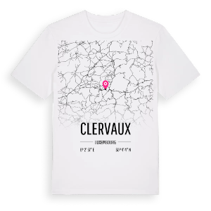 Clervaux karta t-shirt – ekologisk bomull t-shirt från Pinshirt