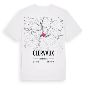 Clervaux karta t-shirt – ekologisk bomull t-shirt från Pinshirt