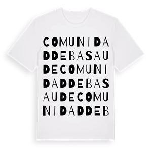 Comunidad de Basaude ordlek t-shirt – ekologisk bomull t-shirt från Pinshirt