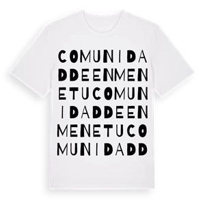 Comunidad de Enmenetu ordlek t-shirt – ekologisk bomull t-shirt från Pinshirt