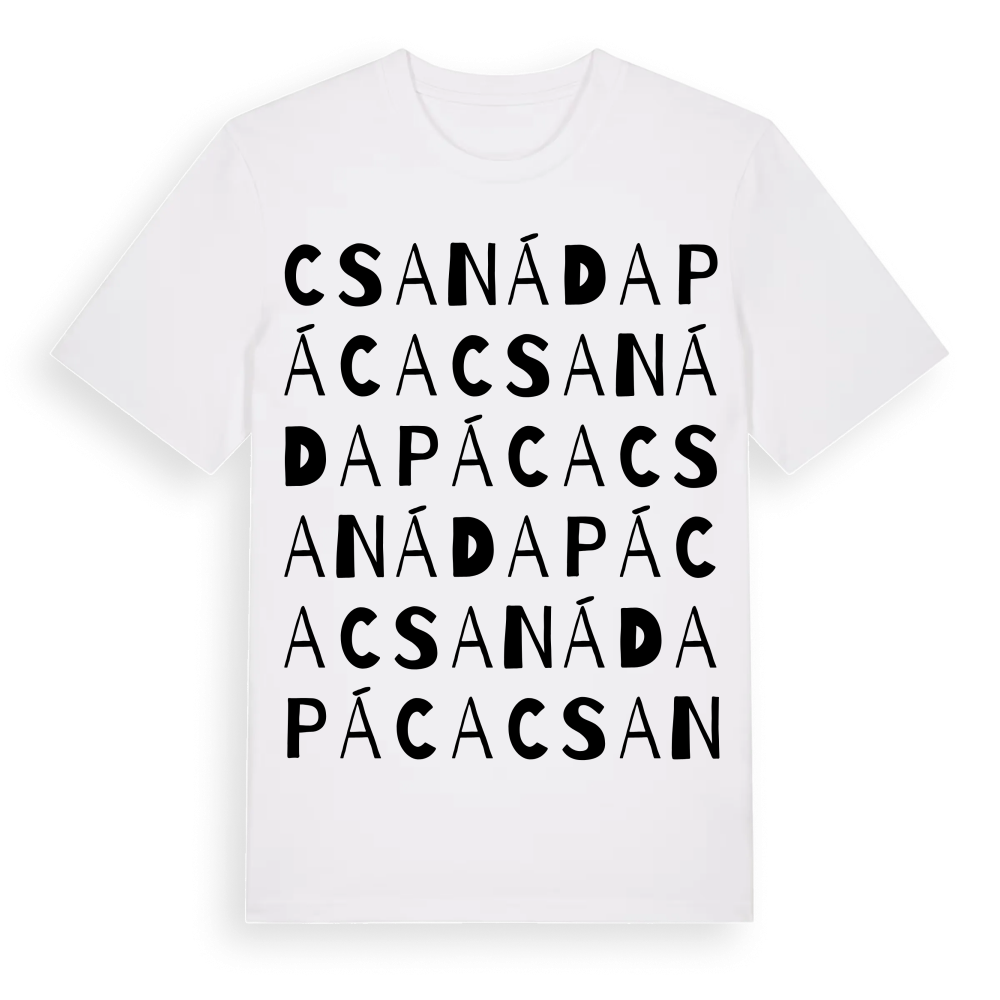 Csanádapáca ordlek t-shirt – White, i miljö