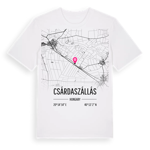 Csárdaszállás karta t-shirt – ekologisk bomull t-shirt från Pinshirt