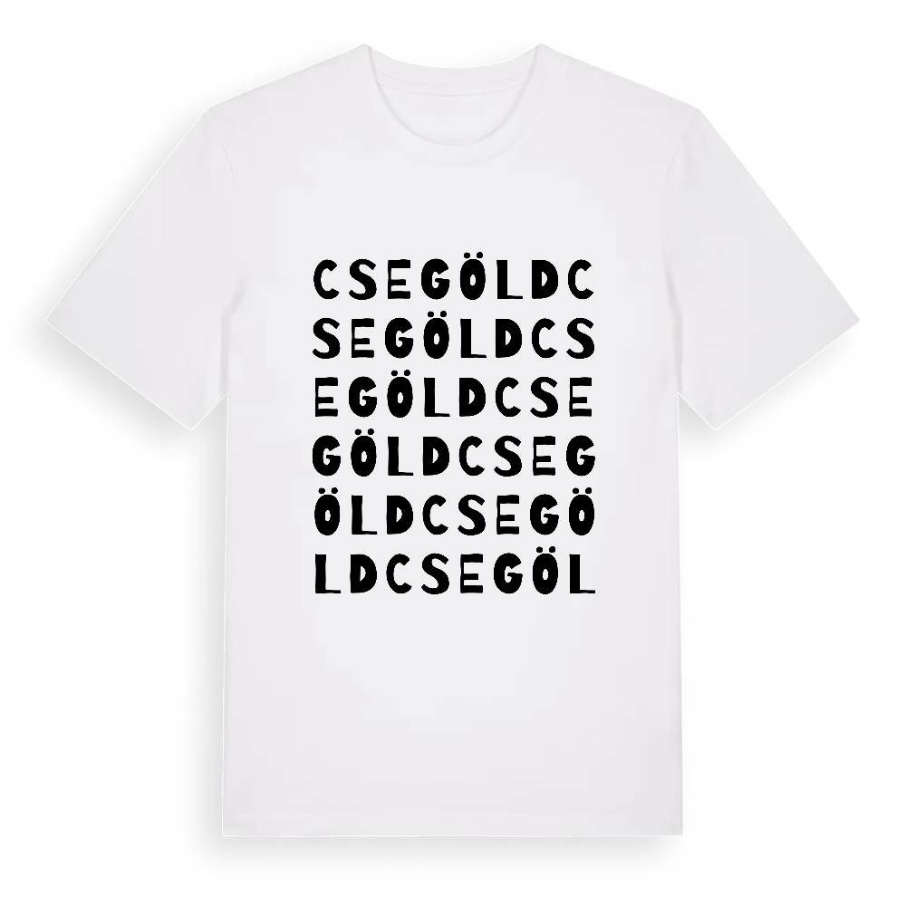 Csegöld ordlek t-shirt – White, i miljö