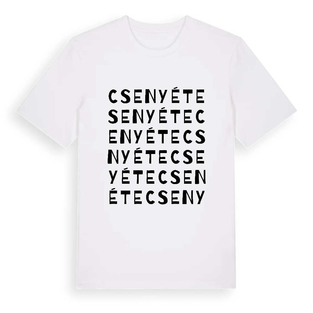 Csenyéte ordlek t-shirt – White, i miljö