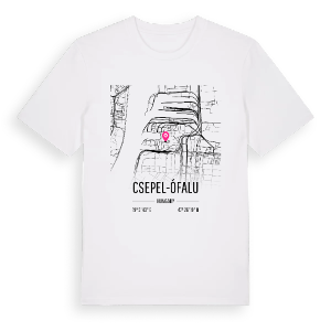 Csepel-Ófalu karta t-shirt – ekologisk bomull t-shirt från Pinshirt