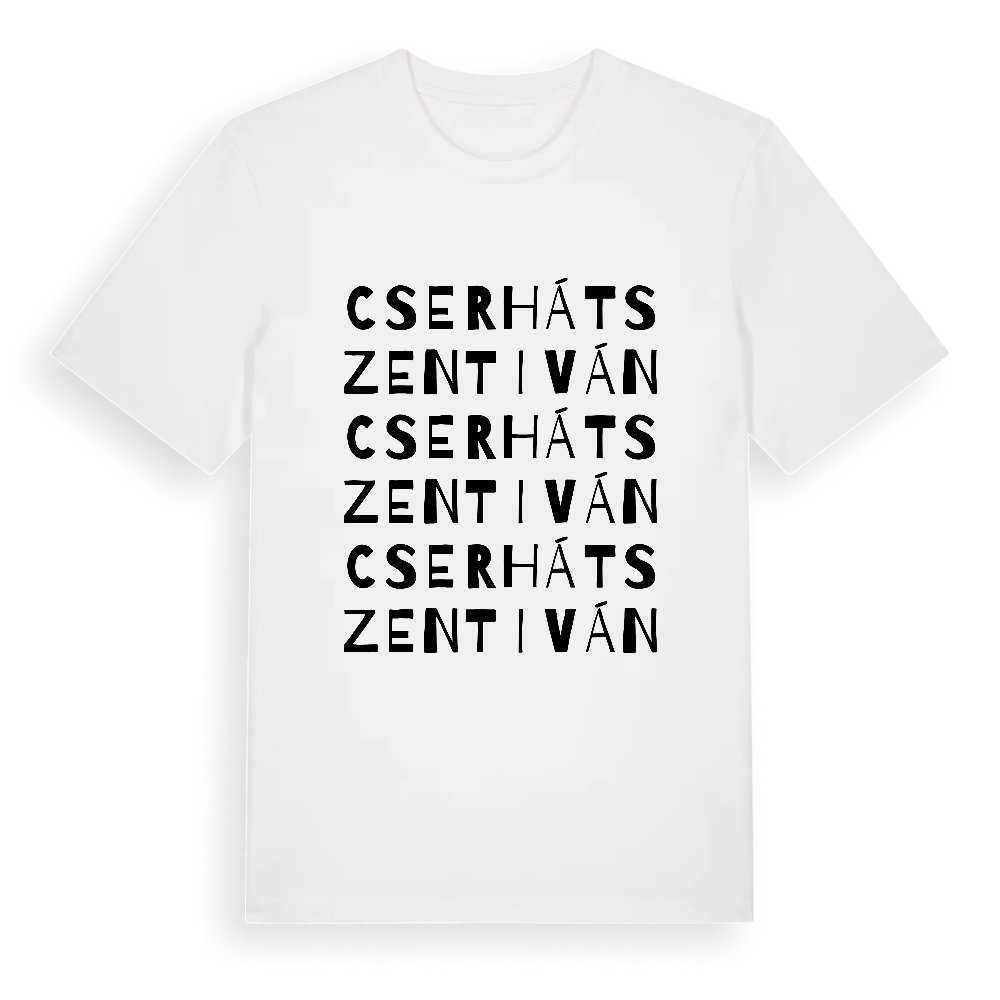 Cserhátszentiván ordlek t-shirt – White, i miljö