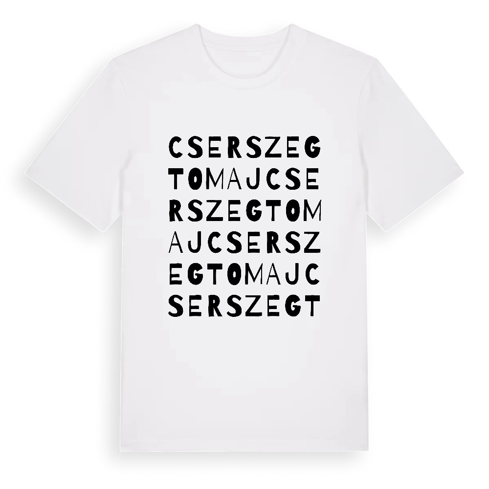Cserszegtomaj ordlek t-shirt – White, i miljö