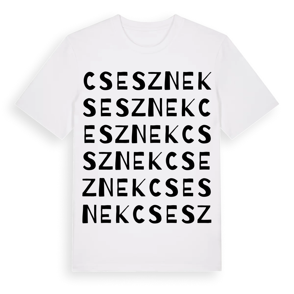 Csesznek ordlek t-shirt – White, i miljö