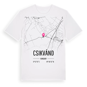 Csikvánd karta t-shirt – ekologisk bomull t-shirt från Pinshirt