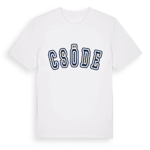 Csöde college t-shirt – ekologisk bomull t-shirt från Pinshirt