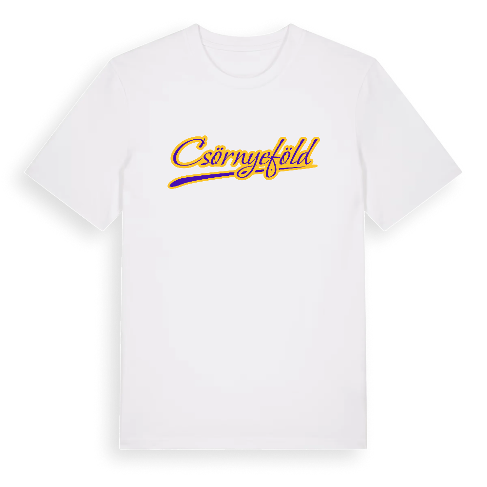 Csörnyeföld baseball t-shirt – White, i miljö