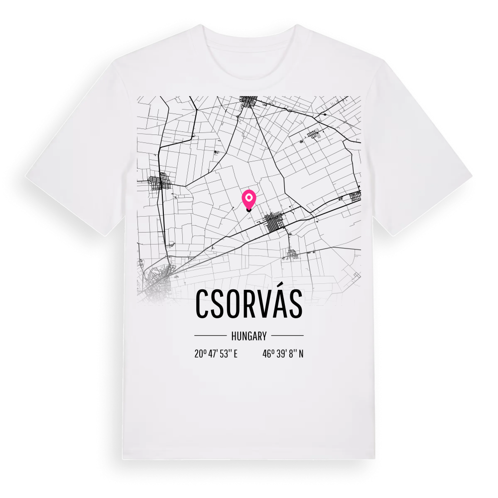 Csorvás karta t-shirt – White, i miljö
