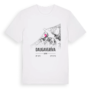 Daugavgrīva karta t-shirt – ekologisk bomull t-shirt från Pinshirt