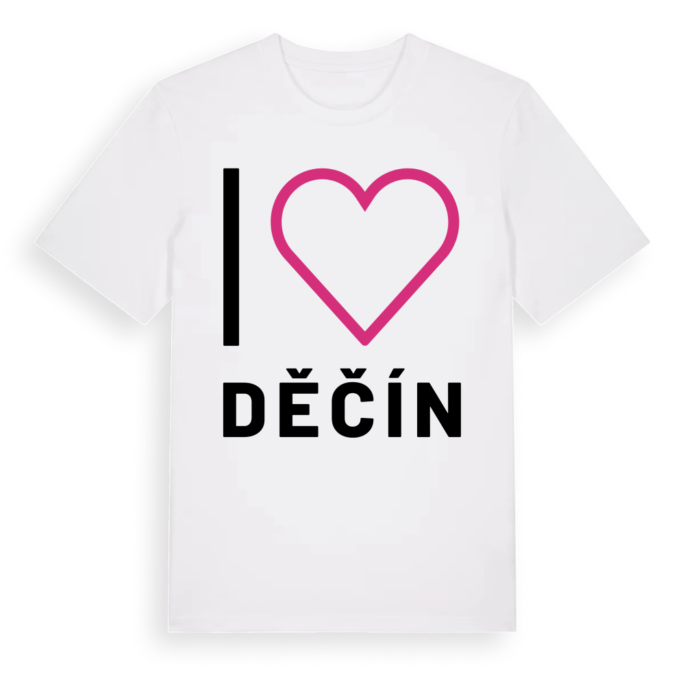 Jag älskar Děčín t-shirt stort tryck – White, i miljö