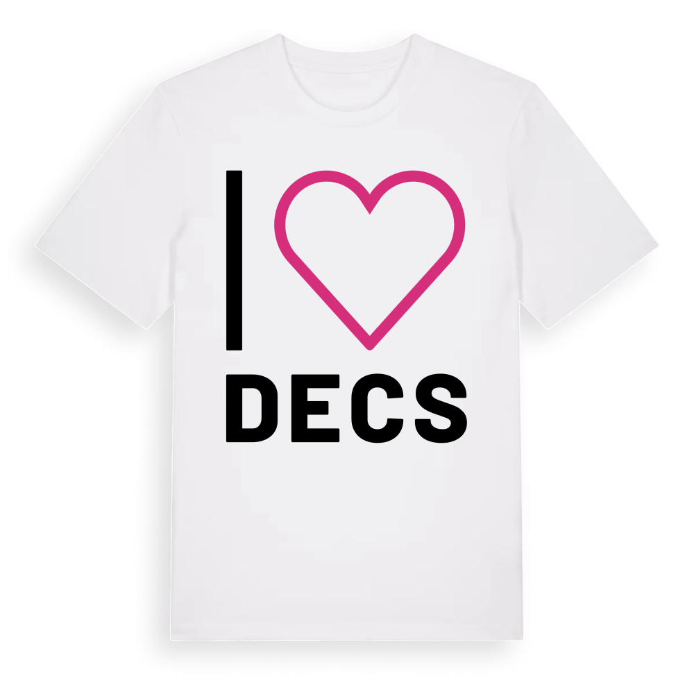 Jag älskar Decs t-shirt stort tryck – White, i miljö