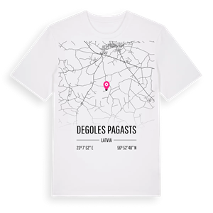 Degoles pagasts karta t-shirt – ekologisk bomull t-shirt från Pinshirt
