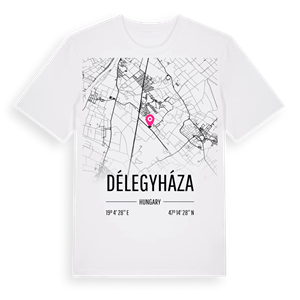 Délegyháza karta t-shirt – ekologisk bomull t-shirt från Pinshirt